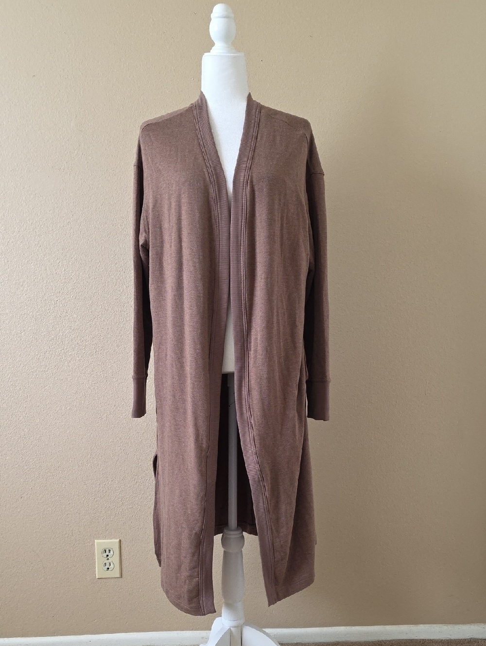 Travis Mathew Brown Longline Open Front Cardigan - Size XL